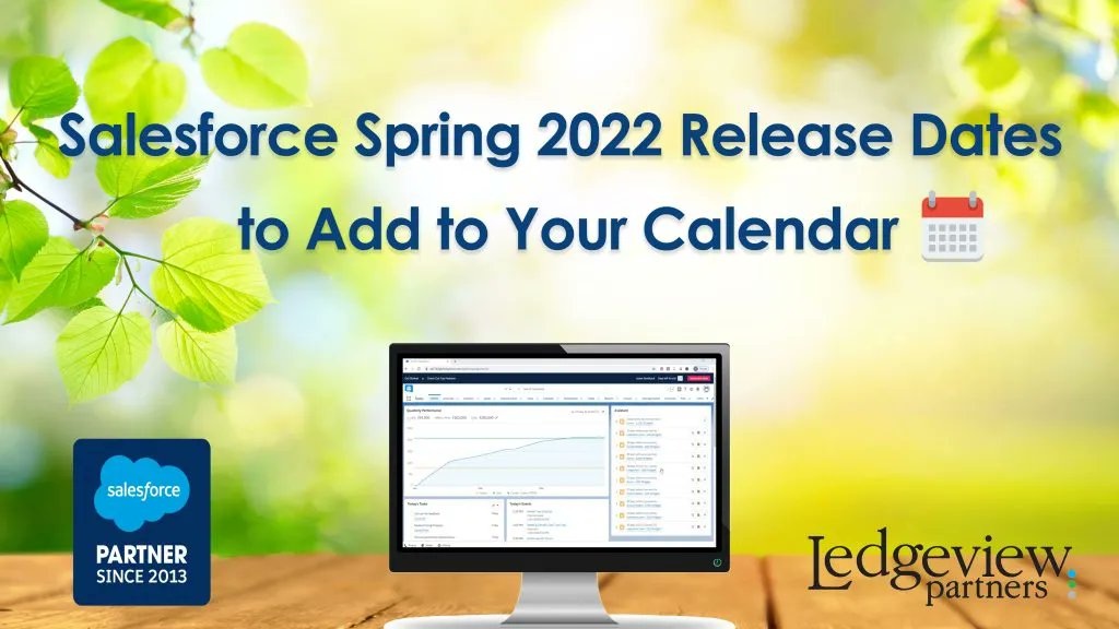ledgeviewcrm's tweet image. Salesforce admin and users, mark your calendar for important dates and updates on Salesforce 2022 spring release.
#salesforce #salesforcespringrelease
ledgeviewpartners.com/blog/key-sales…