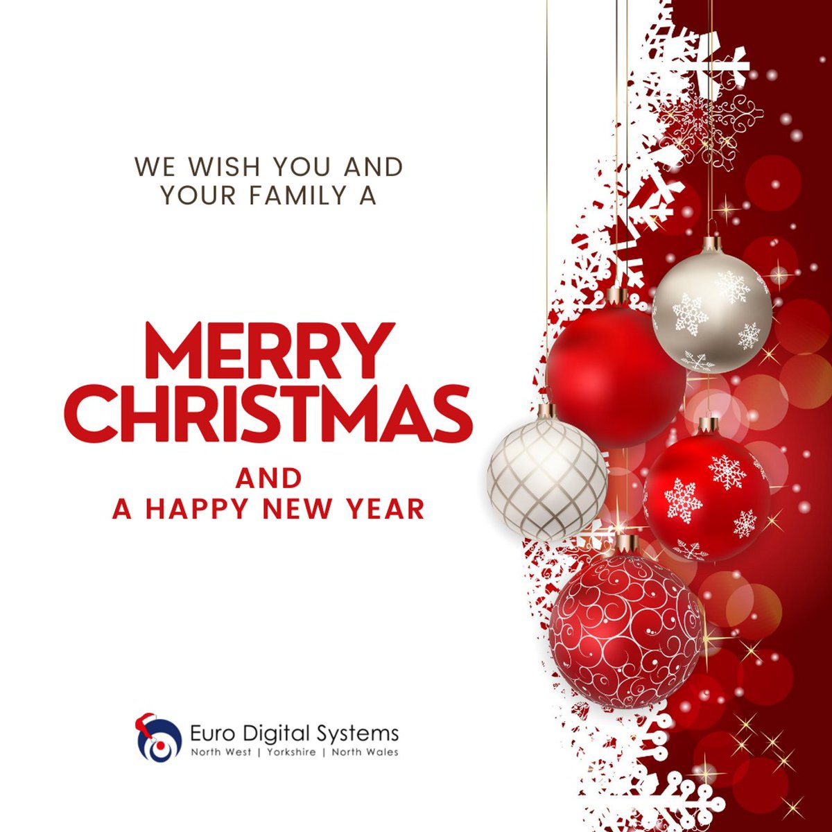 Merry Christmas to our customers, partners and colleagues, from all of us at Euro Digital Systems.
We hope everyone has a fantastic Christmas and New Year filled with joy and peace!
#christmas2021 #eurodigitalsystems #newyear2022