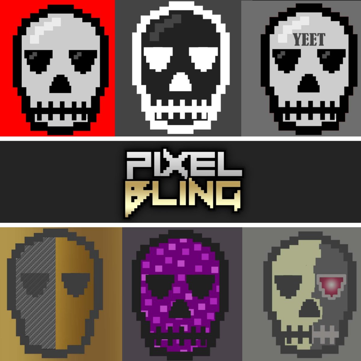 Skull Bling Collection of 6 Unique Pixel Skulls

Available on OpenSeas 

#nftart #opensea #OpenSeaNFT #nft #NFTCommunity #cheapnft #nfts #NFTsales #pixelart #FreeNFTs #Collectibles