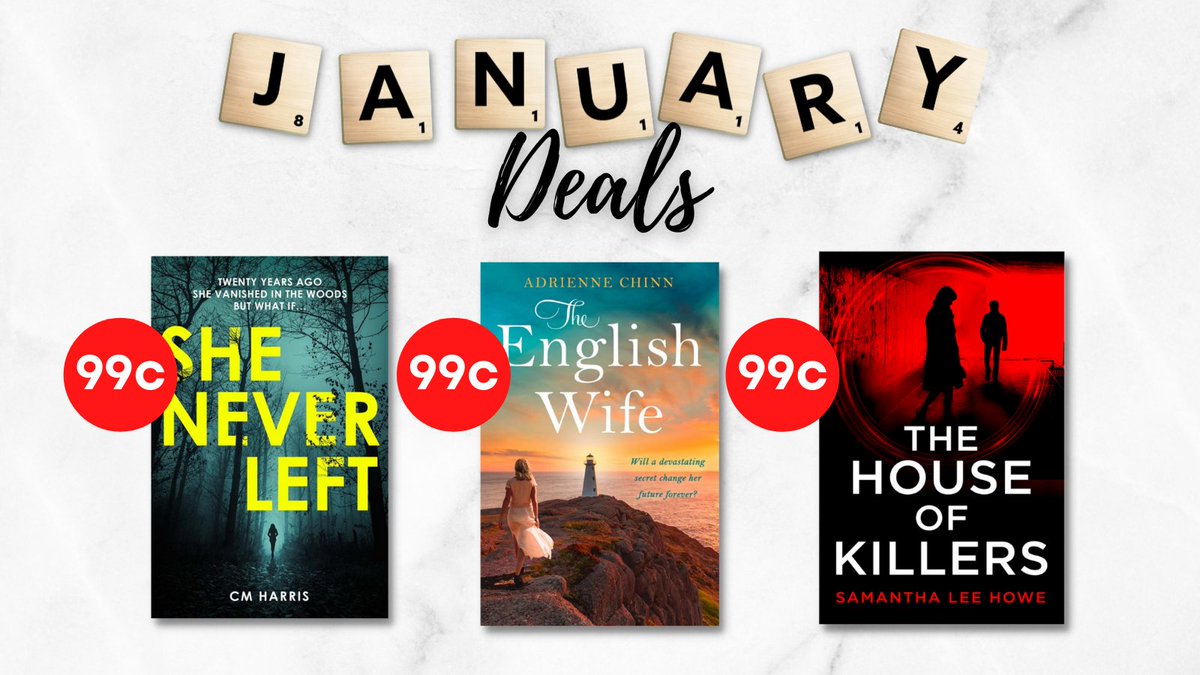 0neMoreChapter_'s tweet photo. Calling all US readers 📢🇺🇸
We have some epic deals on this January😍 #SheNeverLeft, #TheEnglishWife and #TheHouseOfKillers are all just 99c 🎉 @Harper360
Happy reading 👇
https://t.co/ZOZagIPrF6
https://t.co/tdRuhcm9UN
https://t.co/3WGdupaMPD https://t.co/gQU8S1KCQg