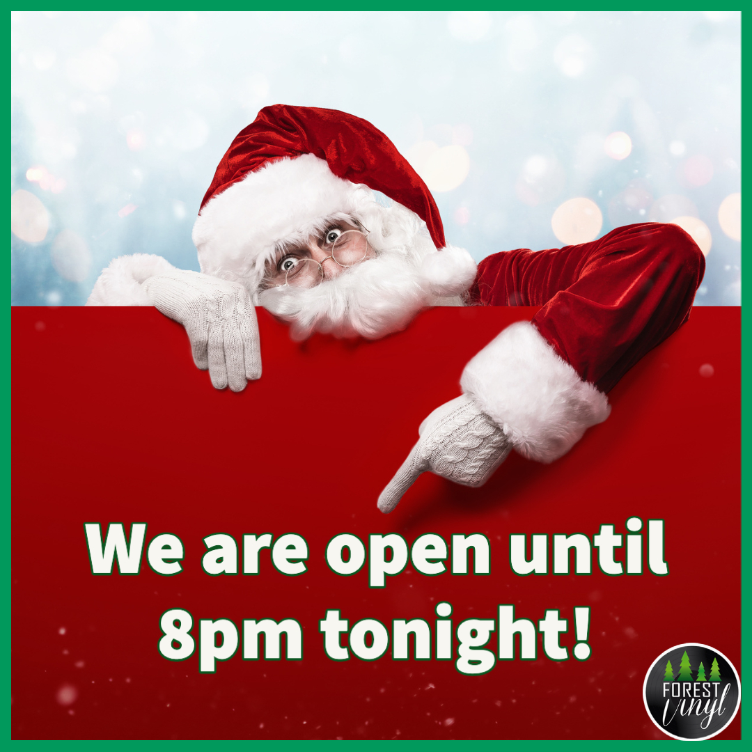 ForestVinyl's tweet photo. Almost there folks so remember tonight is our LAST late night opening night for 2022 - we will be open from 11am as usual and here until 8pm for those last minute record-shaped presents for your loved one and friends... and maybe a treat or two for yourself ? See you later folks! https://t.co/8D4EVbsnYQ