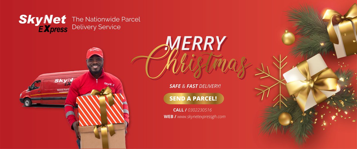 skynetexpressgh's tweet photo. Celebrate the festive season. Send parcels to loved ones and families across Ghana. Call us on 0302230516 today for deliveries in Ghana. #SkynetExpress #Ghana #Delivery #ThursdayMorning #Christmas #christmas2021 https://t.co/nC5KTwk963