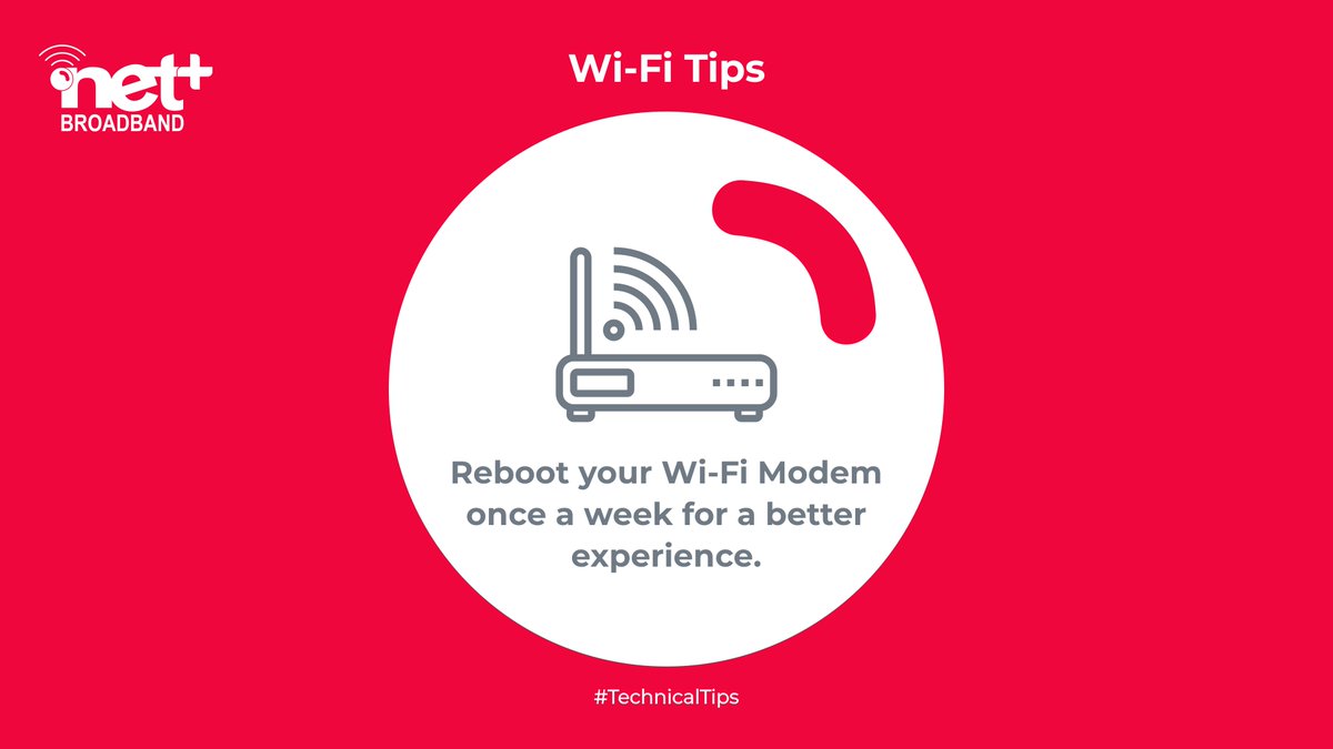 netplusofficial's tweet photo. Rebooting your #Router is one of the troubleshooting steps you can do at #home or in the #office if you are experiencing slow #internet or constant disconnections. #Reboot your #WiFi Router at least once a week.
#wifitips #technicaltips #techtips #technicaltricks #ftth https://t.co/mnTWq4OfxH
