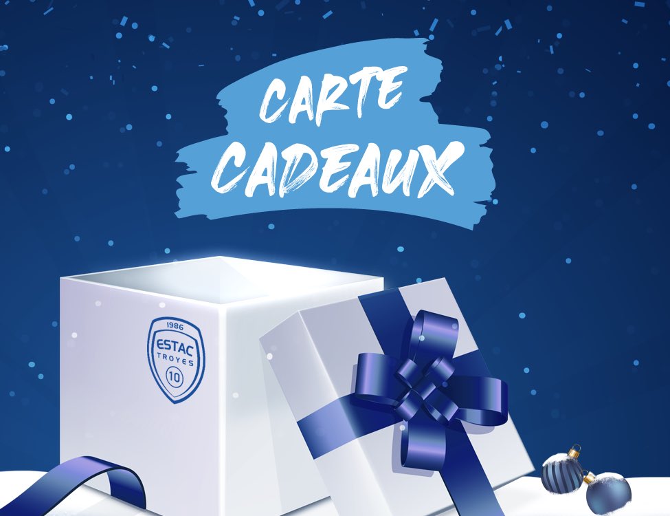 estac_officiel's tweet photo. 💡 Idée cadeau ( de dernière minute ou pas ! ) 🎁 
L’ESTAC propose des cartes cadeau de 25, 50 et 100€ utilisables sur l’ensemble des produits billetterie du club ! (adhésions #MyESTAC, places sèches, parking). 
Profitez-en 👉 https://t.co/Qw04mDBivT !!
#TeamEstac 🔵⚪️ https://t.co/173D8al1lc
