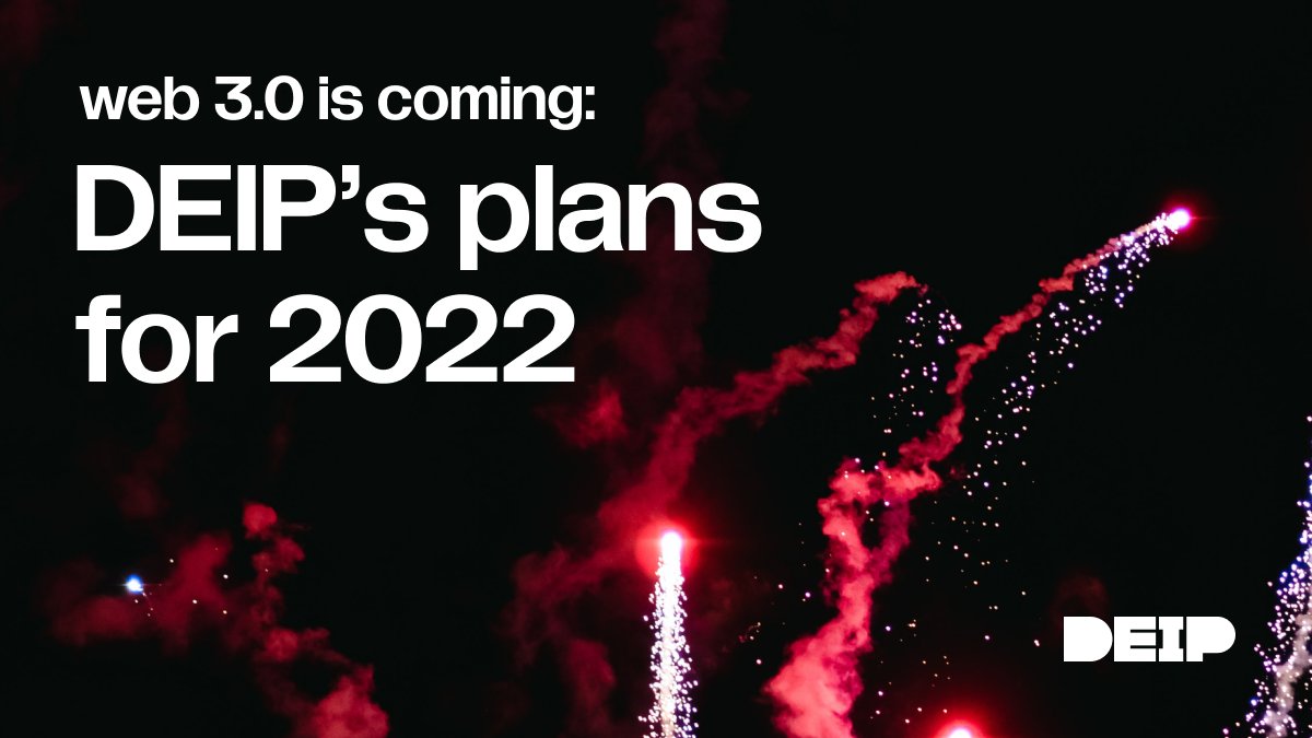 DEIP_World's tweet photo. 🤟Web 3.0 is coming: DEIP’s plans for 2022
DEIP keeps on pushing Web3 technology towards wider adoption. 
🔥Read our plans for the end of 2021 and the beginning of 2022: https://t.co/5ZPOyHgZms
#godeip #web3 https://t.co/Pn1UhJzUJa