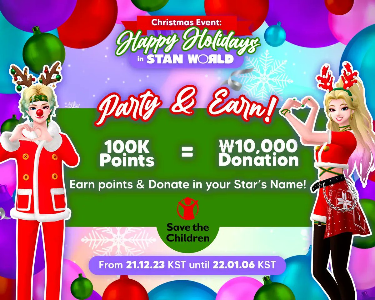 ST4MTP's tweet photo. 🎉Stan World New Party🎉
Xmas Party has started with attractive gifts, let's join Stan World to bring back attractive gifts for Tung 😉. More especially, let's meet and join our music party💃🕺
From DEC 23, 2PM KST until JAN 6, 2PM KST
#StanWorld #SonTungMTP
#ST4MTP https://t.co/vBZUQWiWfk