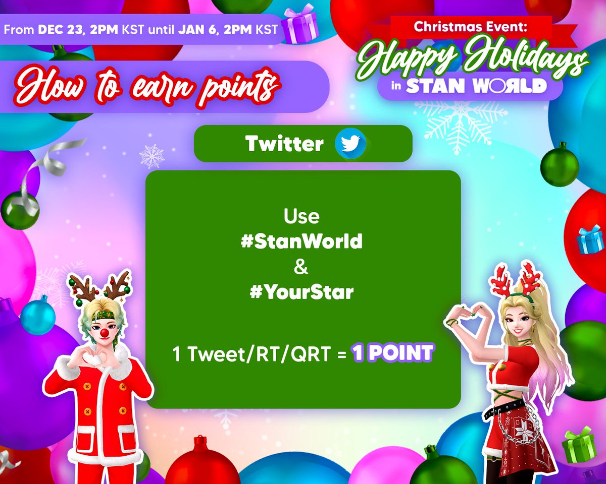 ST4MTP's tweet photo. 🎉Stan World New Party🎉
Xmas Party has started with attractive gifts, let's join Stan World to bring back attractive gifts for Tung 😉. More especially, let's meet and join our music party💃🕺
From DEC 23, 2PM KST until JAN 6, 2PM KST
#StanWorld #SonTungMTP
#ST4MTP https://t.co/vBZUQWiWfk