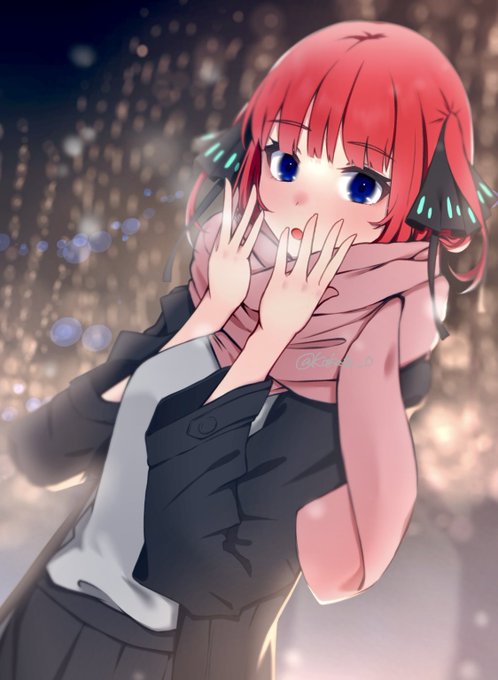 かかとさんがTwitterに投稿した中野二乃(五等分の花嫁)のイラスト。