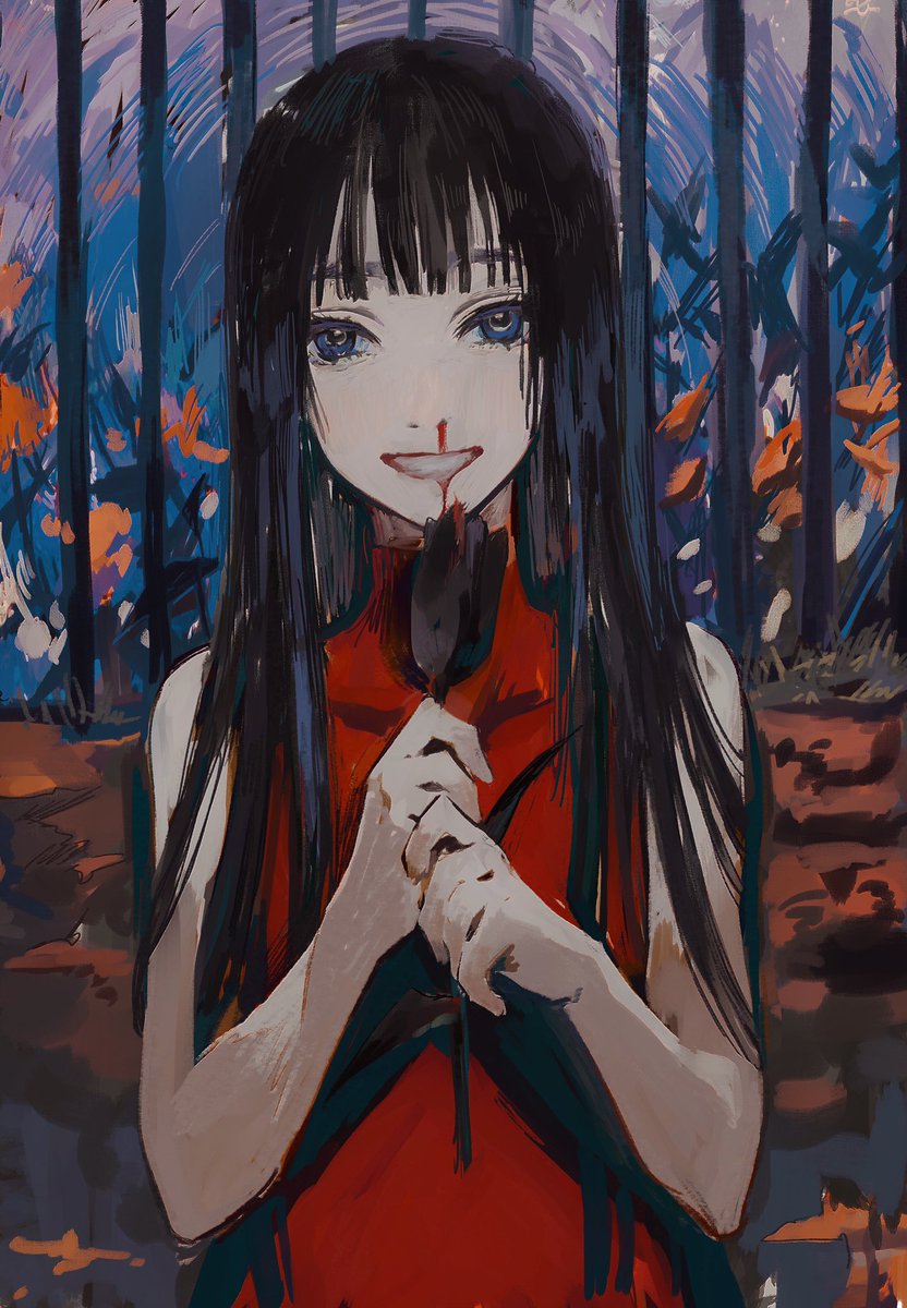 こわいかお 夏目レモンのイラスト