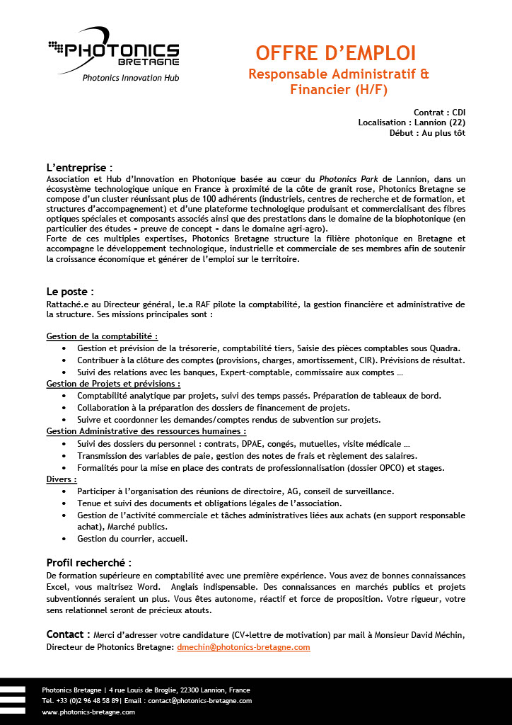 David_Mechin's tweet image. Si vous souhaitez vous épanouir au coeur d&apos;une structure high-tech  en pleine croissance à 5 minutes de la mer !! @BzhP  @Pole_Emploi_BZH @Anticipa @ville_lannion @AggloLTC 

Merci de relayer cette offre dans vos réseaux! Poste à pourvoir au plus tôt!👍 #workinLannion