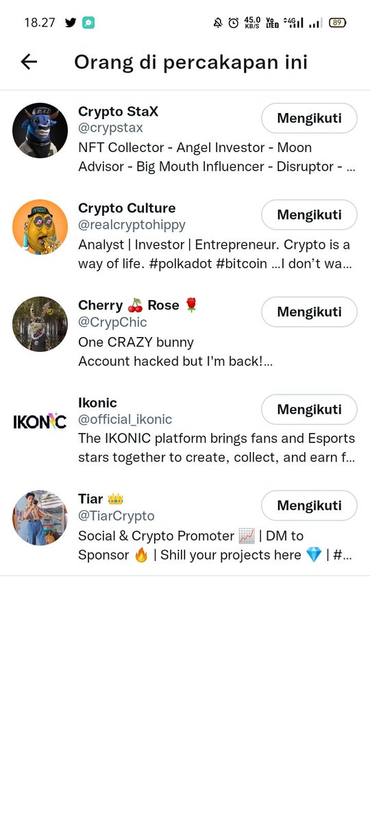 sistyan22's tweet photo. @TiarCrypto @crypstax @CrypChic @official_ikonic @realcryptohippy Done ✅ bissmillahirromanirrohim 🥳 https://t.co/bo5UjpcZfo