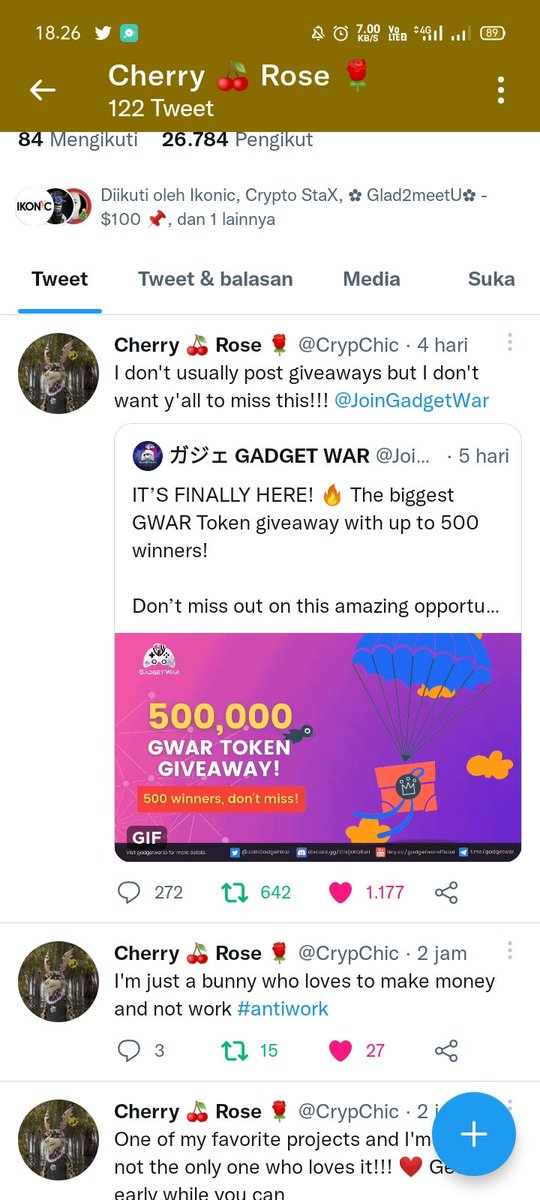 sistyan22's tweet photo. @TiarCrypto @crypstax @CrypChic @official_ikonic @realcryptohippy Done ✅ bissmillahirromanirrohim 🥳 https://t.co/bo5UjpcZfo