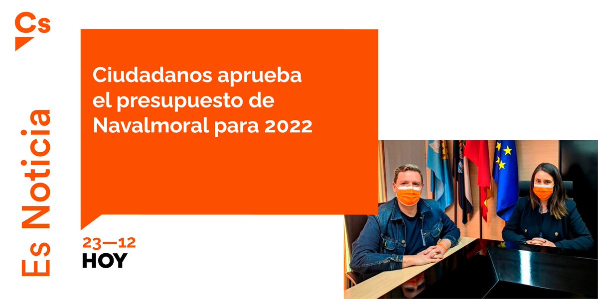 🍊 Ciudadanos aprueba el presupuesto de Navalmoral para 2022, los cuales ascienden a 12.300.253 euros.

👉 Se aprobaron en el pleno de ayer con 10 votos a favor.

🗞️ bit.ly/3mvbvRg

#PolíticaÚtil