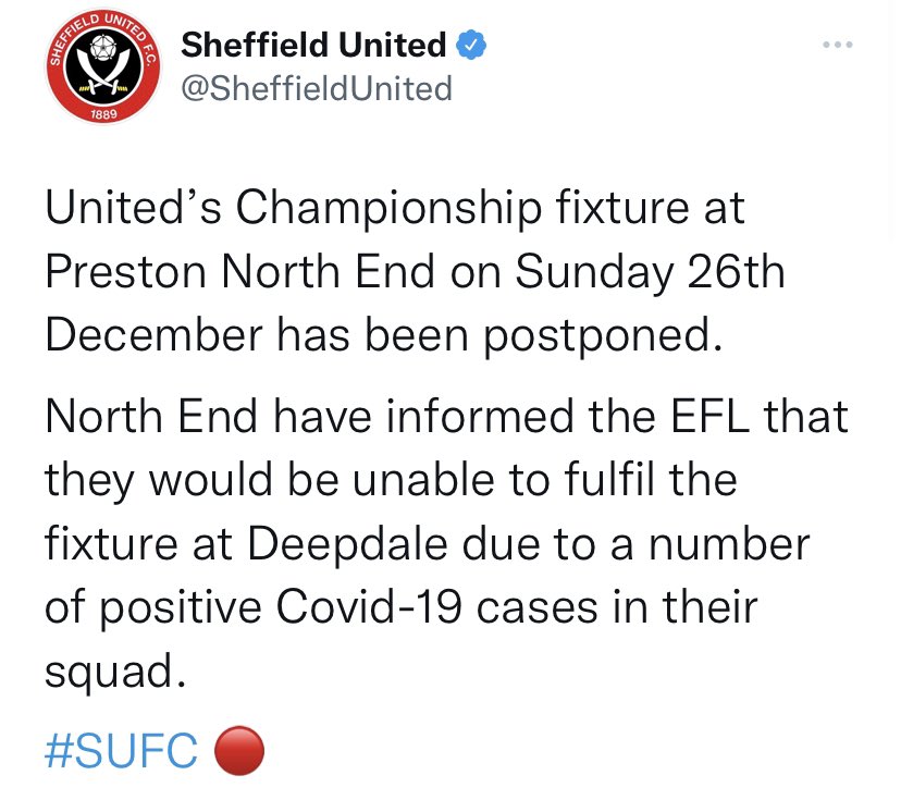 IngoodNick17's tweet photo. Every time Sheffield United are good at Professional Football COVID interferes. https://t.co/soTO3awRmq