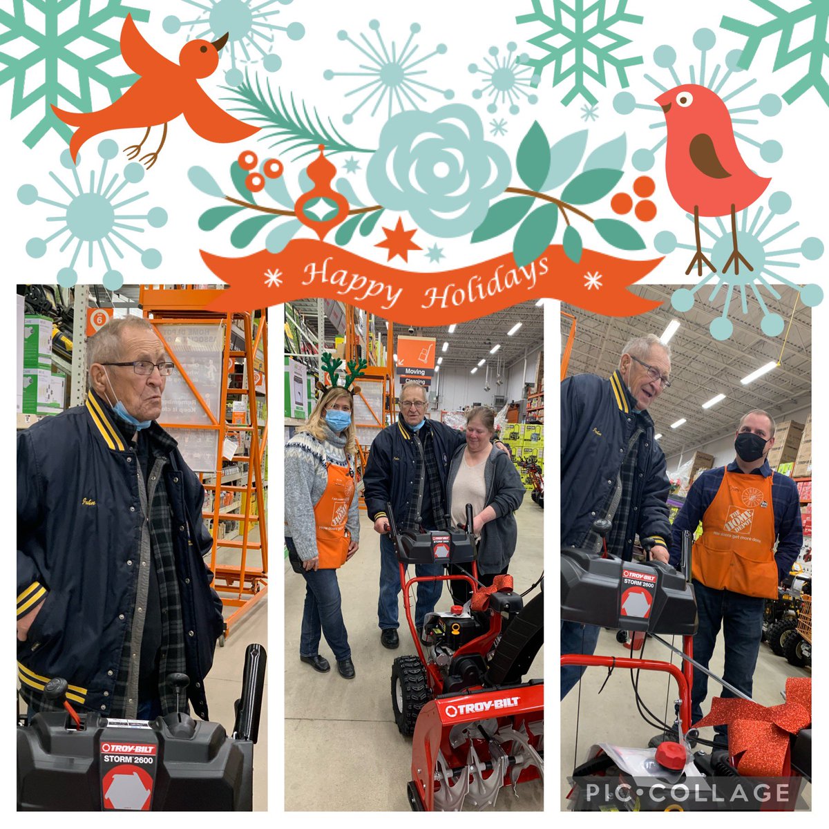 2752 got to be a part of that giving holiday spirit by donating a snow blower to a veteran who lost his wife to COVID and did not have a snow blower…he was so grateful…Love that giving back value we live by here! @HomeDepotCadill @snyder_hd @197HD @JoanCarlton3