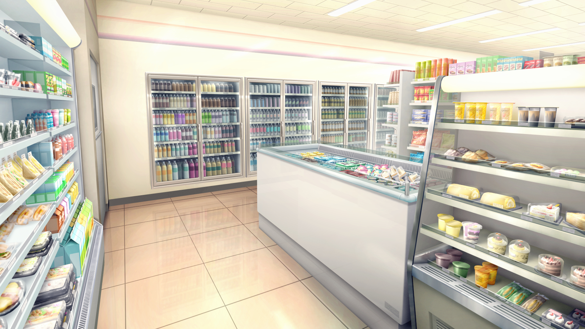 みんちりえ 背景イラストのフリー素材サイト フリー背景素材 コンビニの店内 追加 T Co Tvec474dnk T Co Mqiiqjemu1 Twitter