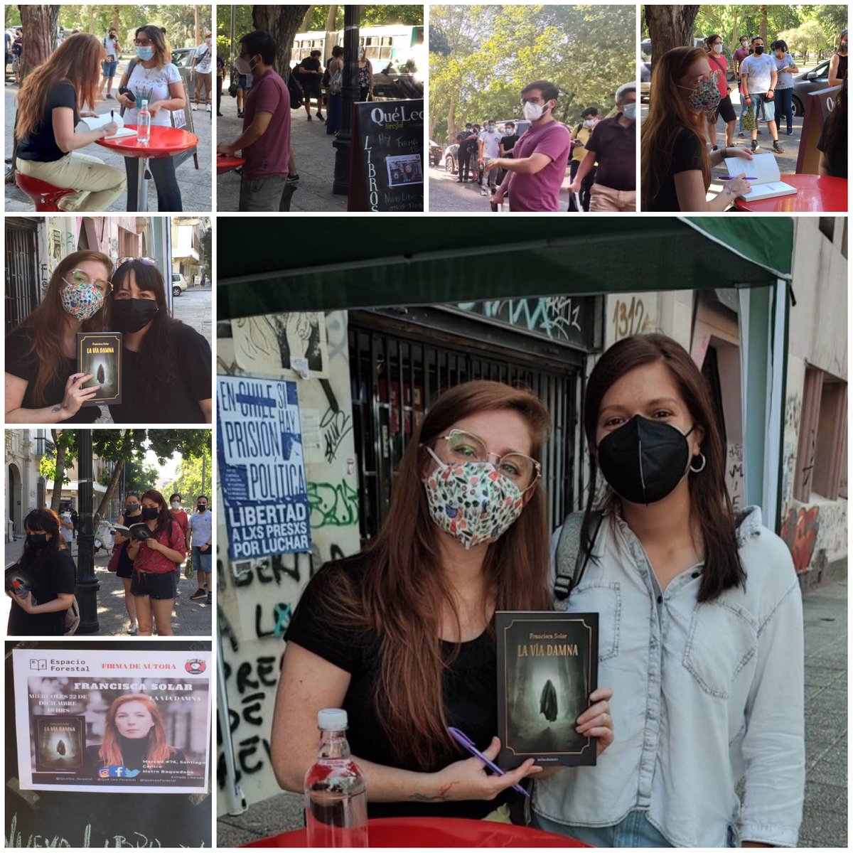 QueLeoForestal's tweet photo. Gracias a todos los que nos acompañaron en la firma de @FranSolar con su nueva novela #LaViaDamna . Se agotó por lo que avisaremos cuando llegue reposición. 
Ven al forestal hay un libro para ti.
#RegalaLibros #PrefiereTuPyme https://t.co/r8wDNgnwcF