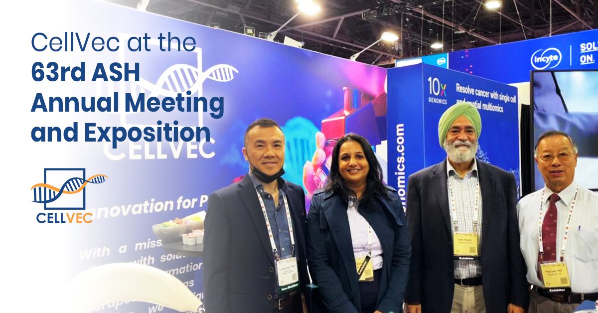 CellVecHQ's tweet photo. Thrilled to be a part of the 63rd @ASH_hematology Annual Meeting in Georgia, Atlanta this year! Thank you to everyone who dropped by our booth, we enjoyed the meaningful conversations that will help us support your work in #hematology.

#CellVec #CDMO #GMP #viralvectorplatform https://t.co/J3aDRg79BE