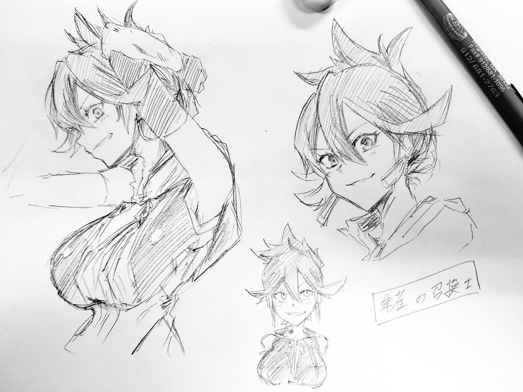 朱雀の召喚士ちゃん。

スケブに一回描いて、その後コピー紙に透かして若干修正する感じ。 