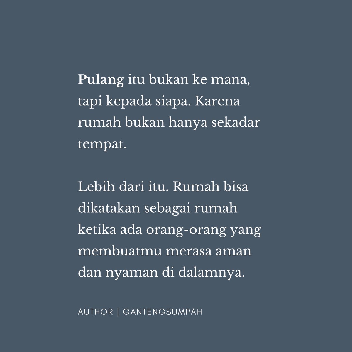 gantengsumpah's tweet photo. Perihal pulang. https://t.co/YbIsLHElLu