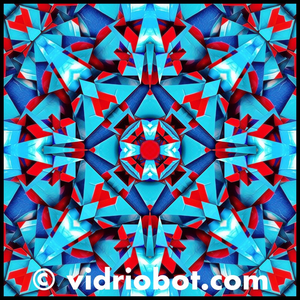 vidrio_bot's tweet photo. Eggshell Extrapolation

Fine Art America: https://t.co/wjcoI487fA

Redbubble: https://t.co/cRVQ8McKWm

A blue and red digital kaleidoscope created using a photo of plastic novelty Easter eggs.

#digitalkaleidoscope #digitalart 

All rights reserved. © Vidriobot https://t.co/fdqHoZRRH9