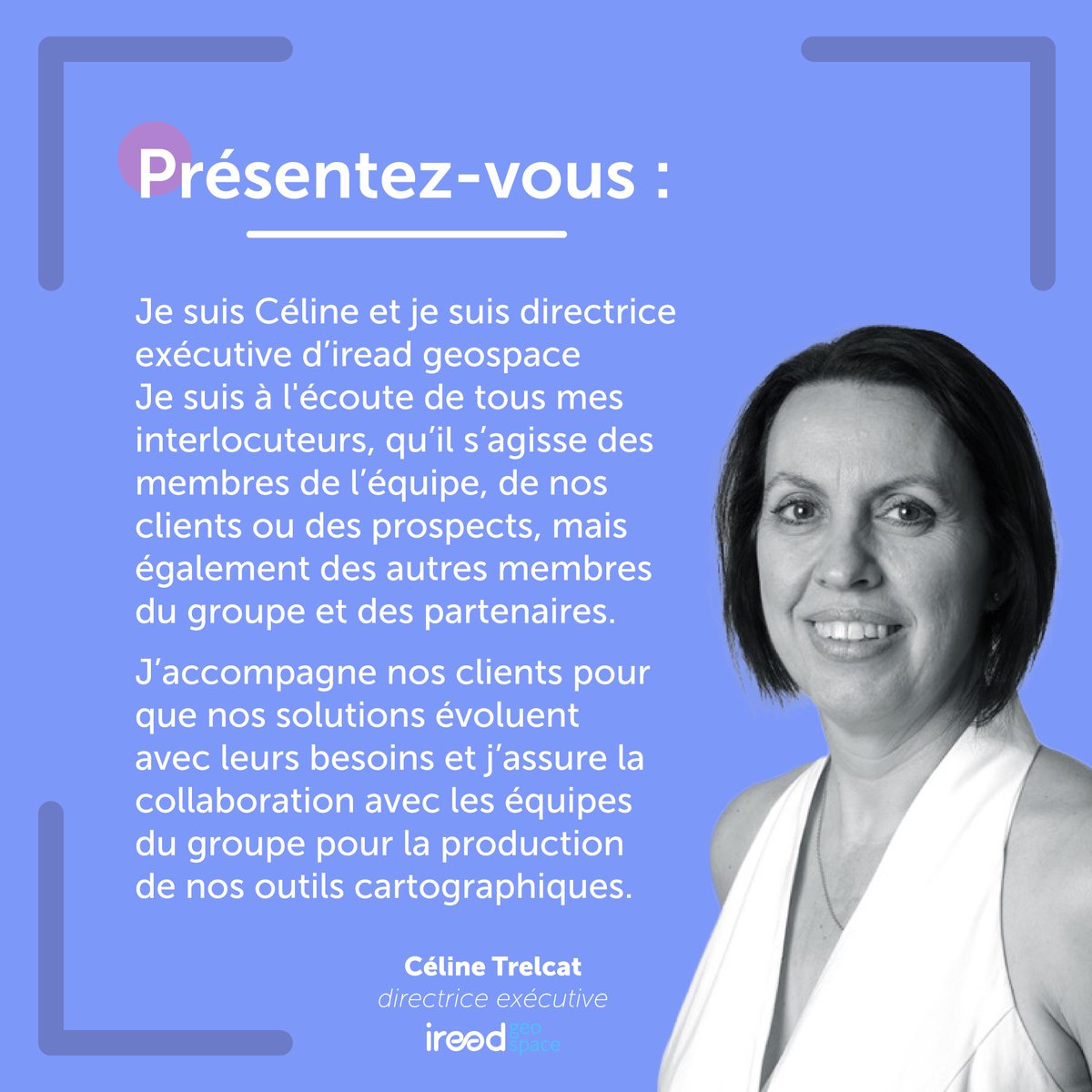 iread_geospace's tweet photo. #Àvisagesdécouverts : découvrez les visages des collaborateurs de business immo group qui travaillent à la conception, la production et la visibilité de ses produits, et à la réussite des projets. Aujourd'hui, rencontre avec Céline Trelcat, directrice exécutive d'iread geospace ! https://t.co/JcSwRyF1Tz