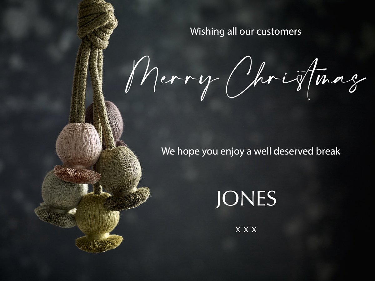 Today is our last day at Jones before Christmas 🎄
We'd like to take this opportunity to thank you for your continued support and look forward to working with you again next year. 

We will reopen on the 4th of January 2022