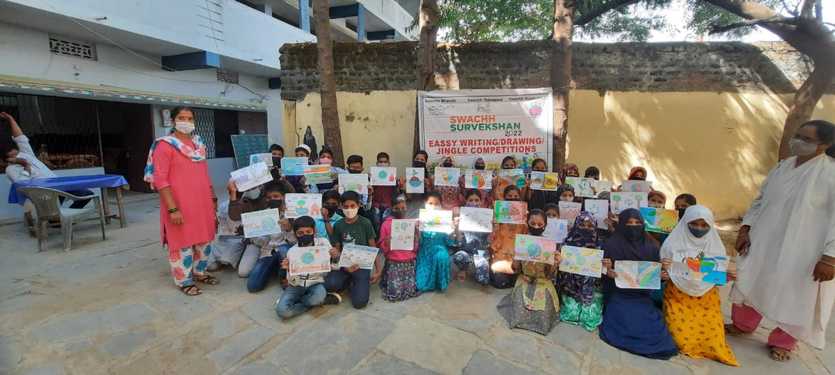 MC_Nizamabad's tweet image. As a part of Swachh Survekshan 2022 Citizen Engagement Activities, Drawing, Essay writing competition is been conducted in St Mary School..
@KTRTRS 
@Collector_NZB 
@SwachSurvekshan 
@arvindkumar_ias