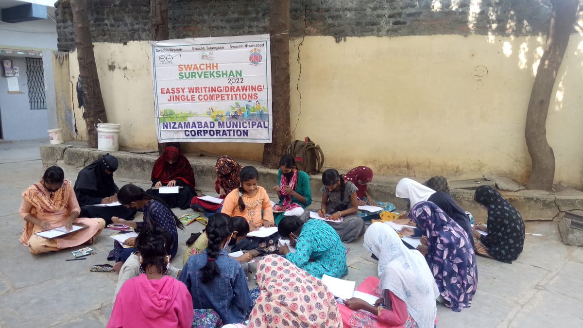 MC_Nizamabad's tweet image. As a part of Swachh Survekshan 2022 Citizen Engagement Activities, Drawing, Essay writing competition is been conducted in St Mary School..
@KTRTRS 
@Collector_NZB 
@SwachSurvekshan 
@arvindkumar_ias