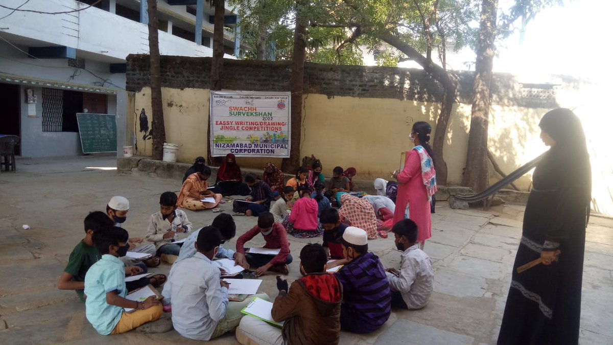 MC_Nizamabad's tweet image. As a part of Swachh Survekshan 2022 Citizen Engagement Activities, Drawing, Essay writing competition is been conducted in St Mary School..
@KTRTRS 
@Collector_NZB 
@SwachSurvekshan 
@arvindkumar_ias