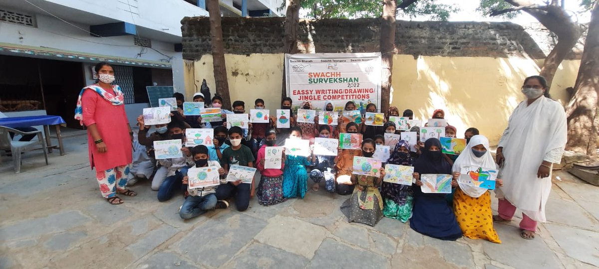 MC_Nizamabad's tweet image. As a part of Swachh Survekshan 2022 Citizen Engagement Activities, Drawing, Essay writing competition is been conducted in St Mary School..
@KTRTRS 
@Collector_NZB 
@SwachSurvekshan 
@arvindkumar_ias