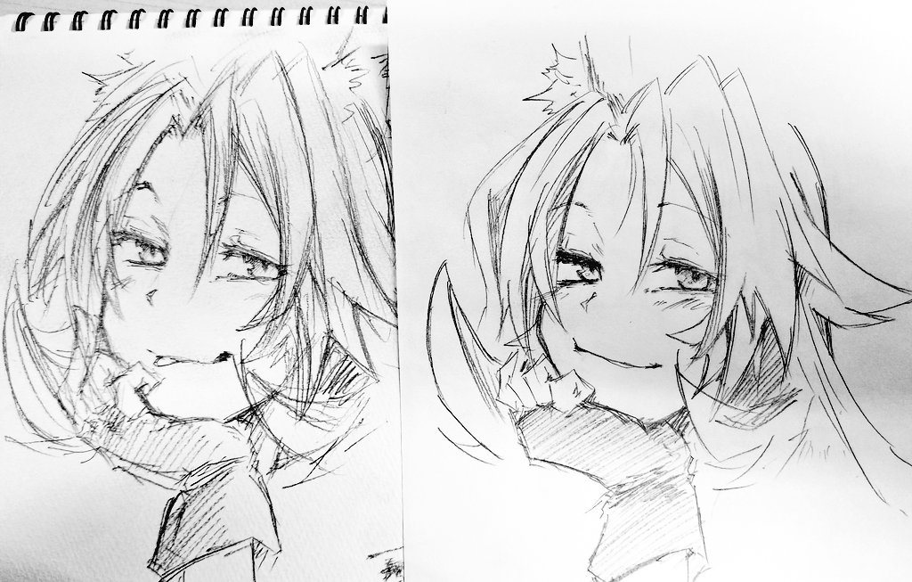 昼に描いたリズ姉も修正…
左の顔が溶けてる溶けてる。 