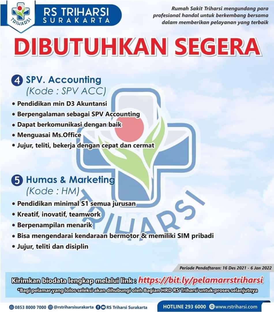 disnakerinwng's tweet photo. Open Recruitment RS Triharsi #wonogirikerja #wonogiri #lowongankerja https://t.co/xN6VdXuenI