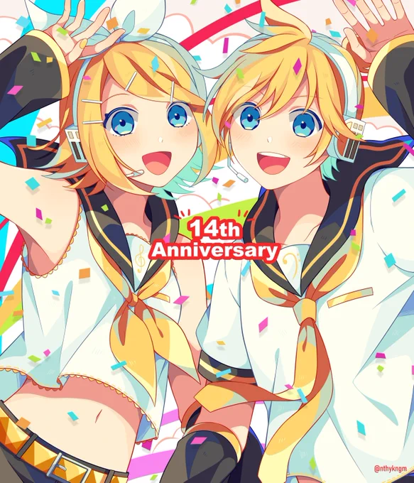 →RT
「鏡音リン・レン Growth Record」にて、カウントダウンイラストを描かせて頂きました!リンちゃんレンくんおめでとう〜!✨
#鏡音14誕 