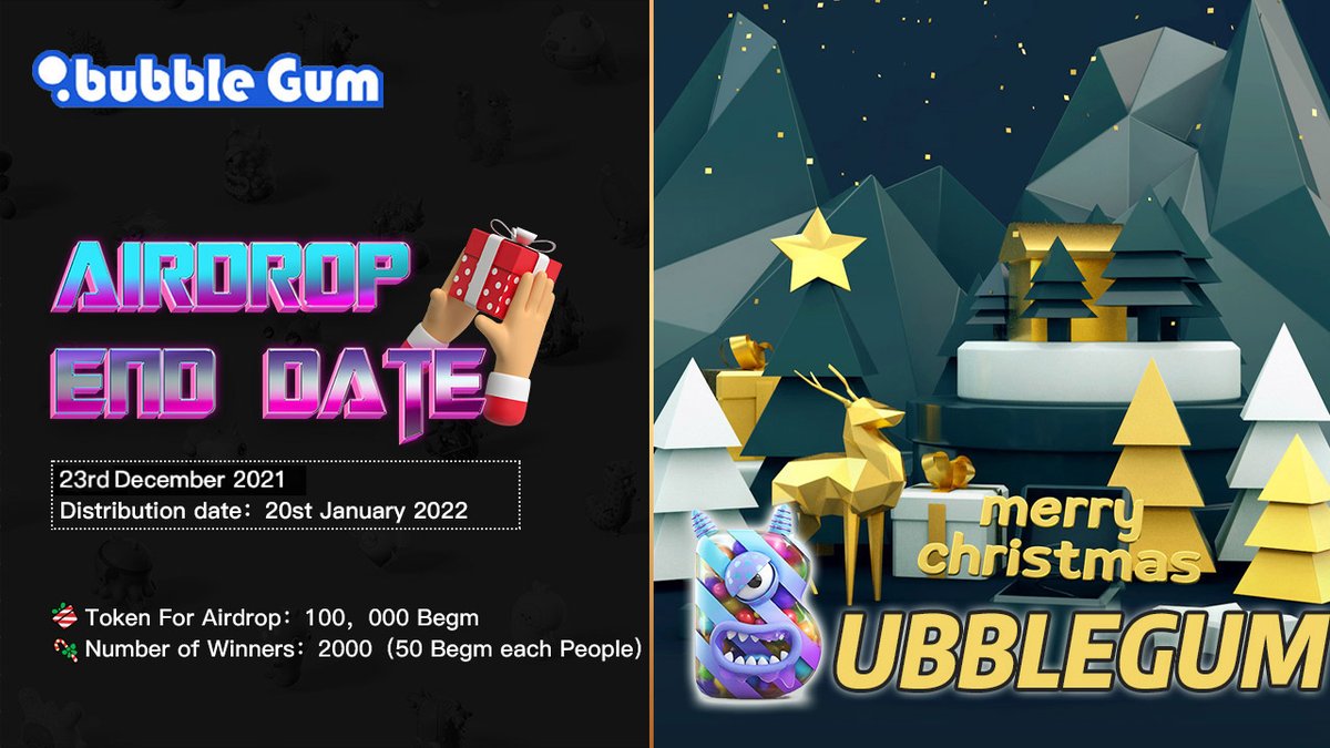 BubbleGame_Hero's tweet image. 💧 BubblegumGame Airdrop 💧

🏆 Task:      ➕ 50 BEGM for 2000 lucky participants each.
👨‍👩‍👧 Referral: ➕10,000 BEGM for the top 50 referrers.

🔛 Airdrop Link &amp;amp; Information: t.me/BubbleGum_Group

#cryptocurrency #Airdrop #BSC #Bitcoin #ETH #BubblegumGame #BEGM #Airdropstario
