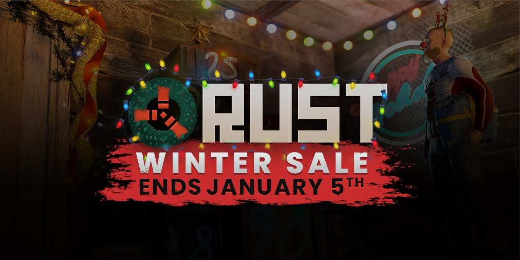 Rust and it's DLC's have a 33% discount as part of the Steam Winter sale. Now is the time to get your friends involved!
store.steampowered.com/app/252490/Rus…