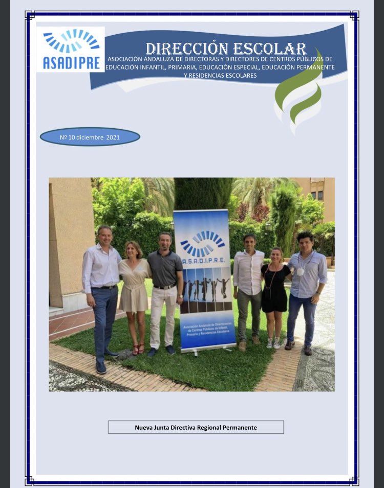 asadipre's tweet photo. REVISTA N° 10 ASADIPRE  “*DIRECCIÓN ESCOLAR*”
Presentamos el n° 10 de nuestra revista “*DIRECCIÓN ESCOLAR*”
Publicada y disponibles para su descarga en:
https://t.co/sGJ7lcSUZH @pejayala @jdelmar581ecija @paseveg @SonsolesSalazar @DimasML @Conchi82434030 https://t.co/tA98eWzPV0