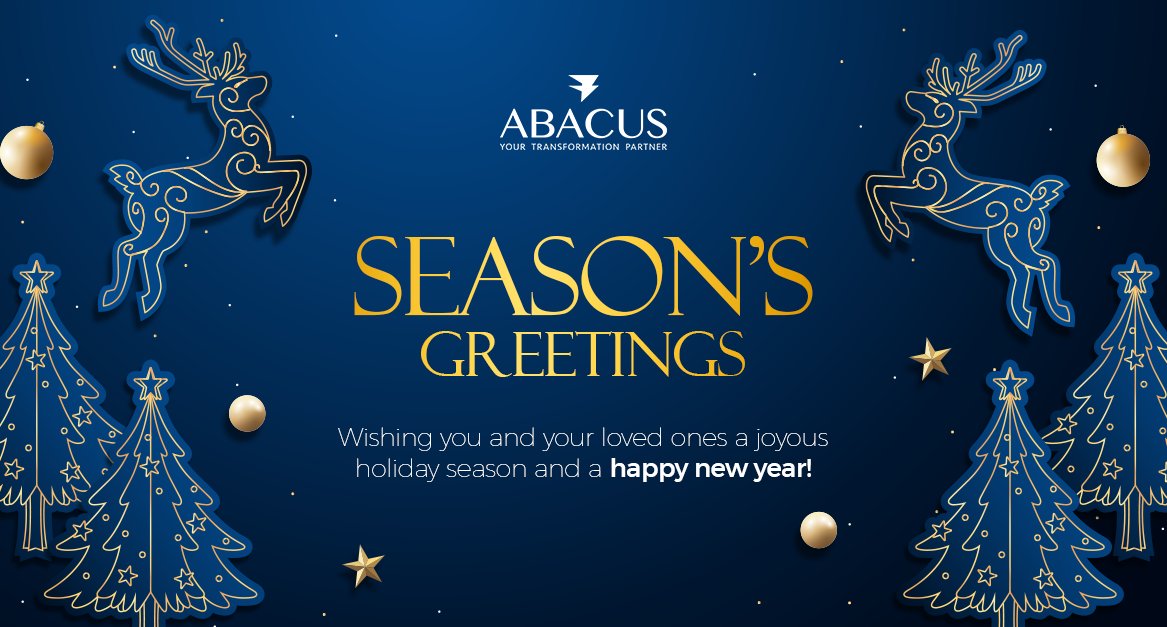 AbacusGlobal's tweet photo. The Abacus family would like to wish you a joyous and prosperous new year!
#Abacus #Yourtransformationpartner #bestrundigital #NewYear2022 https://t.co/atqShuBh8E