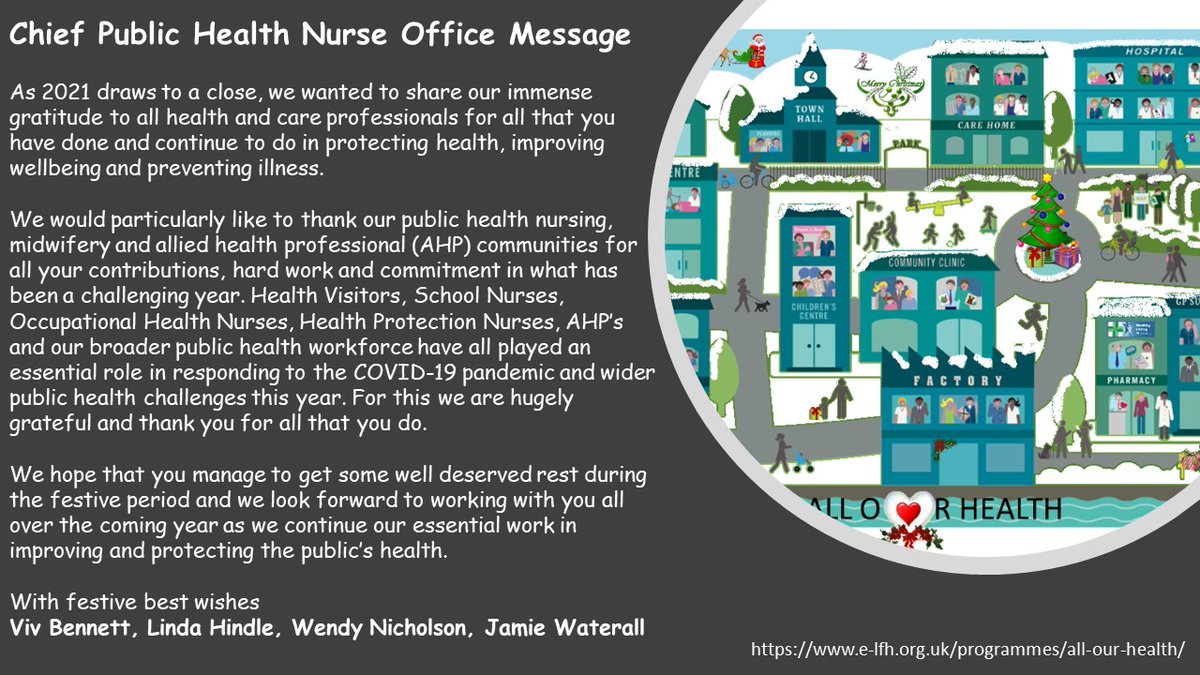 After a very difficult year for the entire health &amp; care system,  professional leaders from England’s Chief Public Health Nurse Office wish to share their enduring thanks to &amp; great pride in all health &amp; care professionals across the country