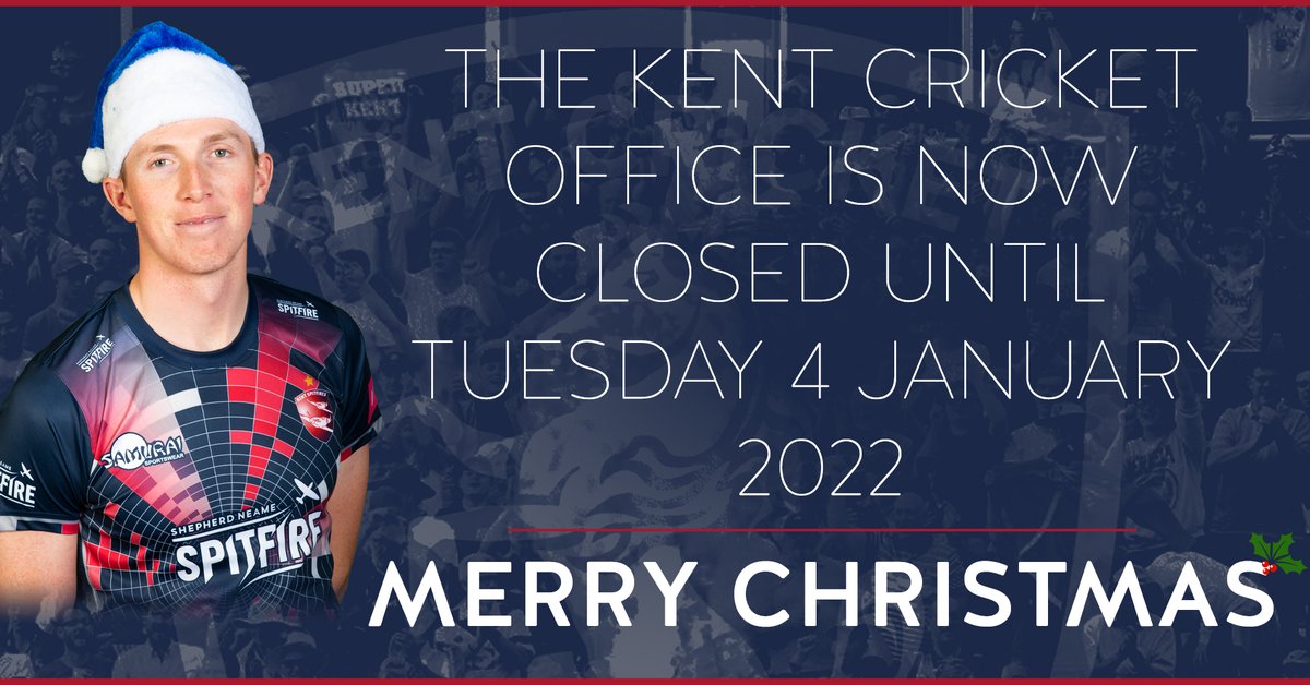 KentCricketShop's tweet photo. See you in the New Year 📅

All e-mail enquiries and orders will be processed when the club re-opens https://t.co/R6k6cbWD1u