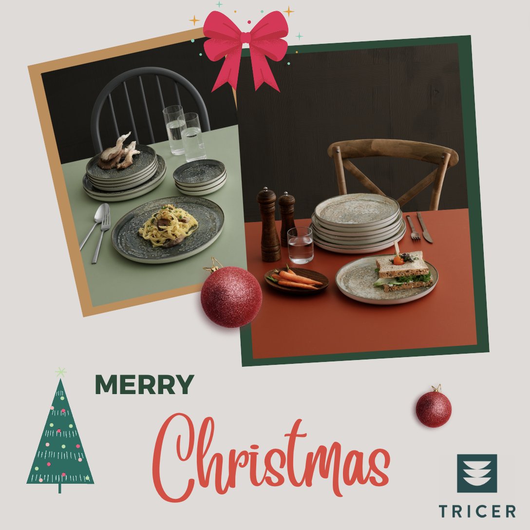Merry Christmas and a Happy New Year from the team at Tricer. 

Thank you to everyone who has supported us on our journey so far. 

We are looking forward to continuing to introduce new and exciting tableware in 2022! 

Website: tricer.co.uk

#tricer #merrychristmas