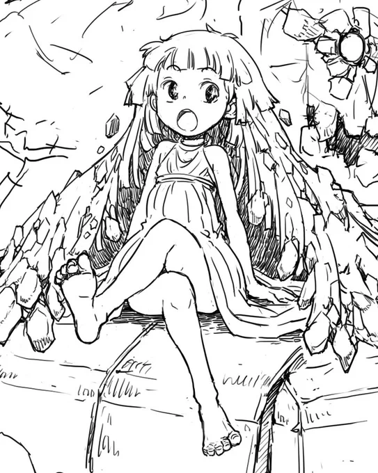 発掘絵第三弾。
ゴーレムな女の子を描いた・・・気がする? 