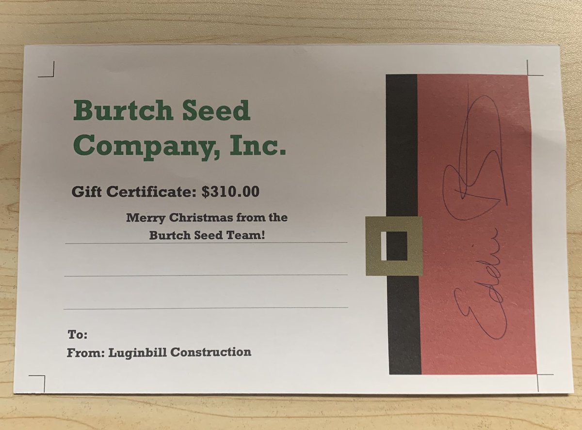 🎁12 Days of giveaways Day 11 🎁
🔘 We are giving away 12 gift cards/certificates from local businesses. 
🔘 Day 11 - $310 gift certificate to Burtch Seed. You have until 11:59pm to enter the drawing. 
🔘 To be entered in the drawing you need to like and share this post.