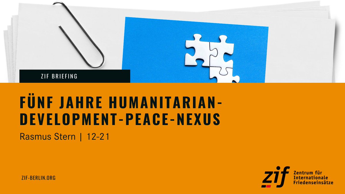 ZIF_Berlin's tweet photo. #HDP-Nexus = das dringend notwendige Zusammenwirken von Akteuren der
> humanitären Hilfe (humanitarian)
> Entwicklungszusammenarbeit (development) und
> Friedensförderung (peace) in Konfliktgebieten.
Mehr dazu im neuen #ZIFBriefing von Rasmus Stern
👉 https://t.co/RJAR5LR6HV https://t.co/47N9fcnCIz