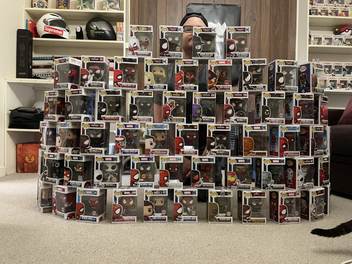 Hey_Cammie's tweet photo. Was going to do all my pops but seeing I have so many I just did my Spider-Man ones, and realised that’s was a good choice lol
#selfie #popvinyl #popvinyls #spiderman #spidermanintothespiderverse #spidermanpopvinyl #spidermancollection https://t.co/QFv63fVwFY