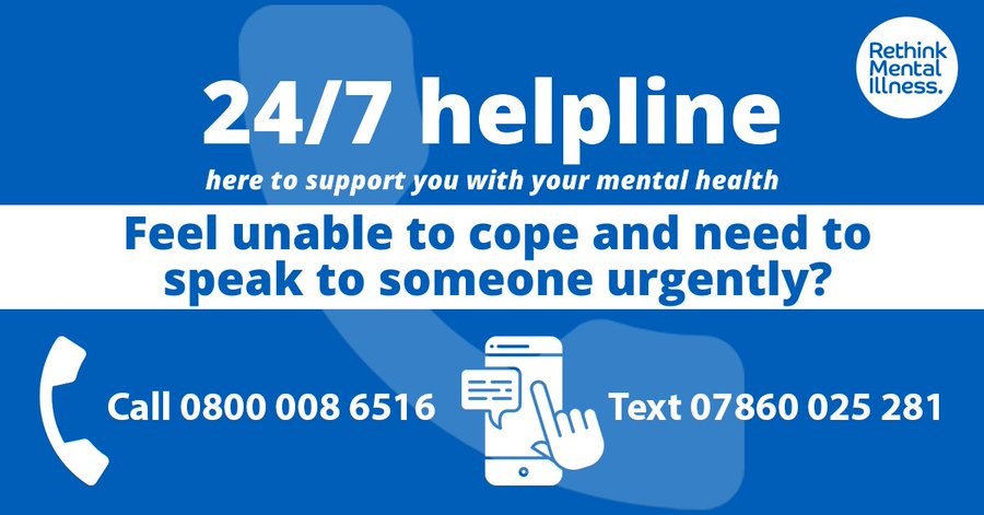 Struggling to cope? Would you like to speak to someone about your wellbeing? Contact the Black Country 24/7 helpline on Freephone 0800 008 6516 or text 07860 025281.

Hope is only a phone call away.