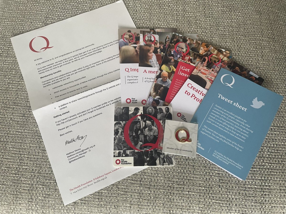 Received my #Qcommunity welcome pack this morning! Looking forward to starting my Coaching for QI programme starting in February with the #innovationagency!!