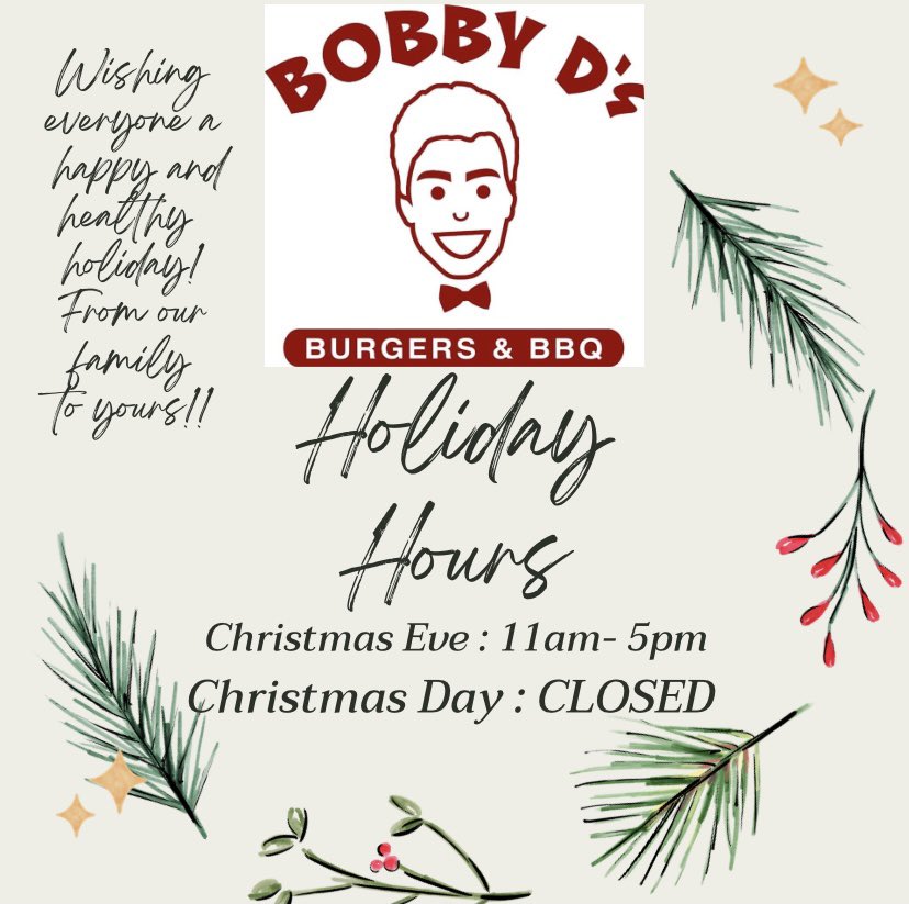 Holiday Hours!!