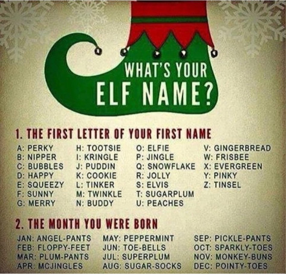 MoodyPaso's tweet photo. Omg my elf name is Bubbles Sugarplum #elfname https://t.co/KBU5Yfu7yM