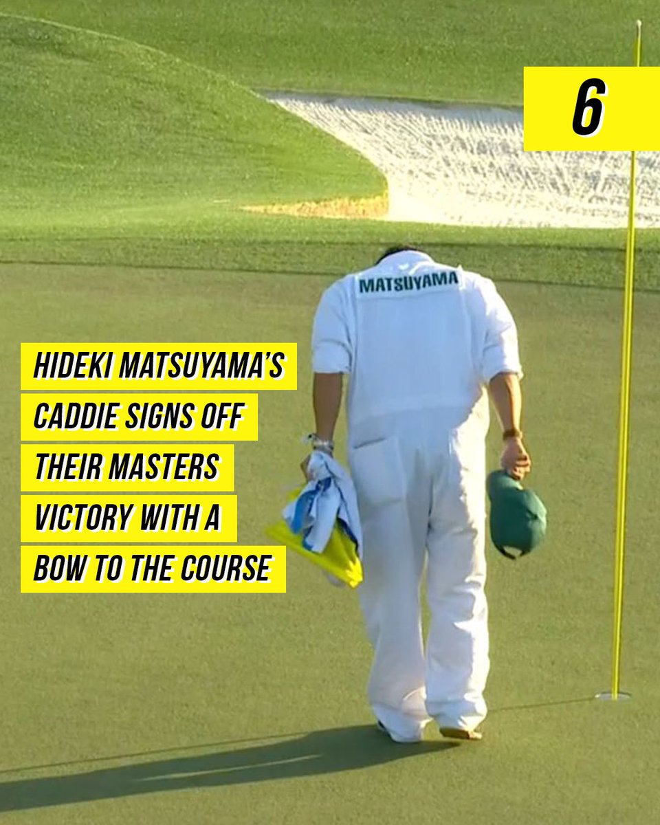 puttoutgolf's tweet image. On the eve of 2022, we're continuing to run through our favourite golf moments of 2021.

Hideki Matsuyama's caddie signs off their Masters victory with a bow.

Let us know your favourite moments below.

#puttout #puttoutgolf #golf #golfmoments #newyear
